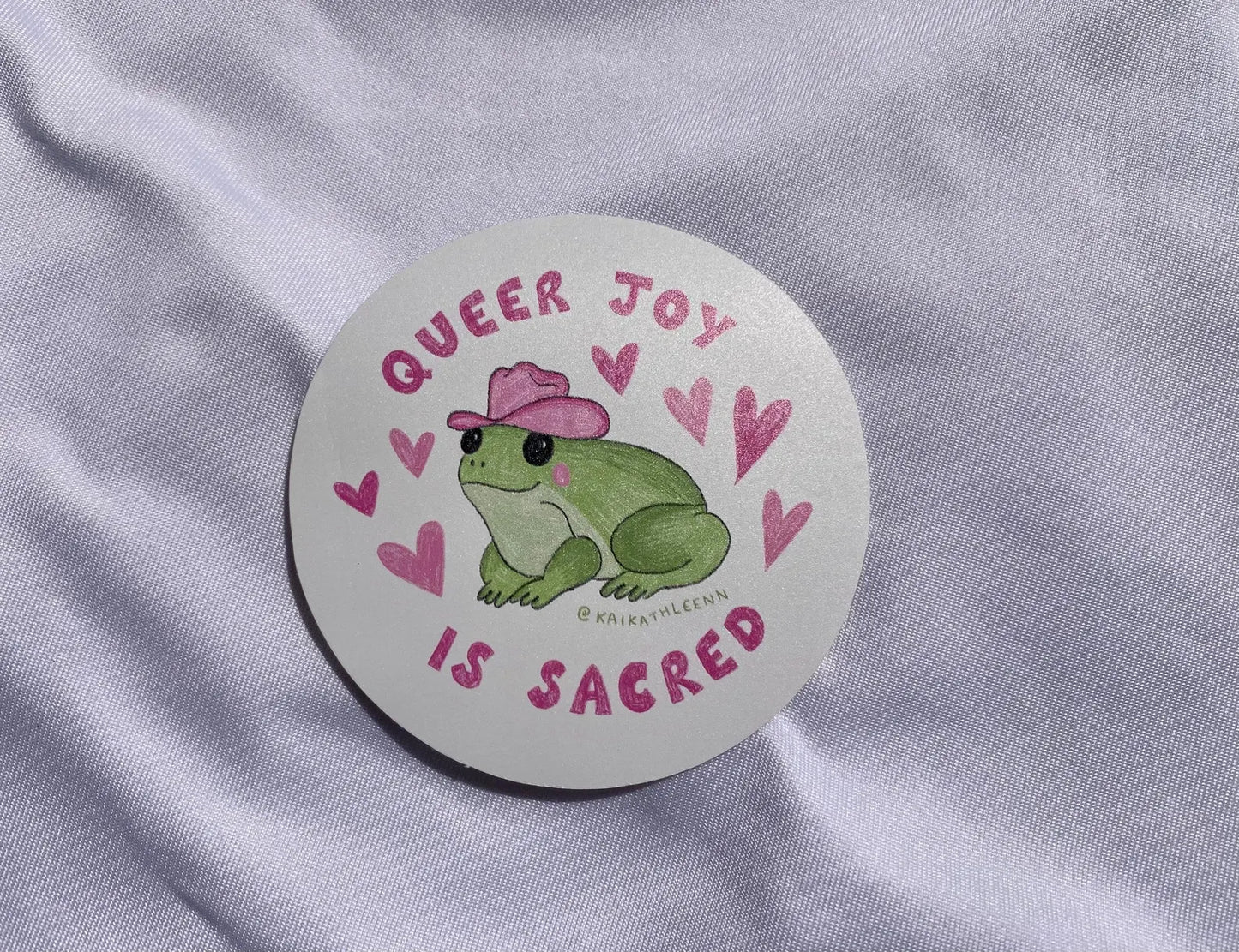 Queer Joy is Sacred Cowboy Frog sticker