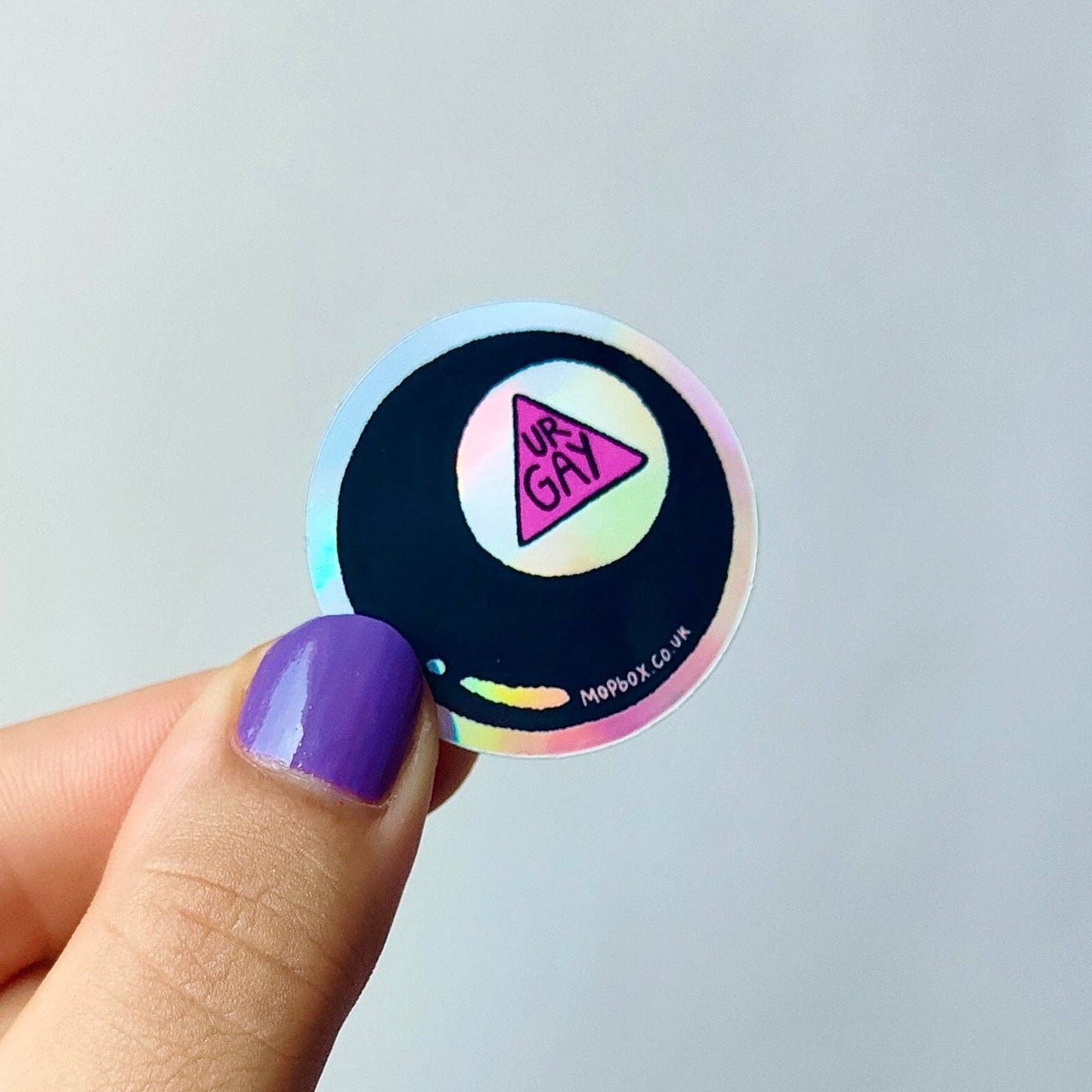 Gay Magic 8 Ball Holographic Sticker
