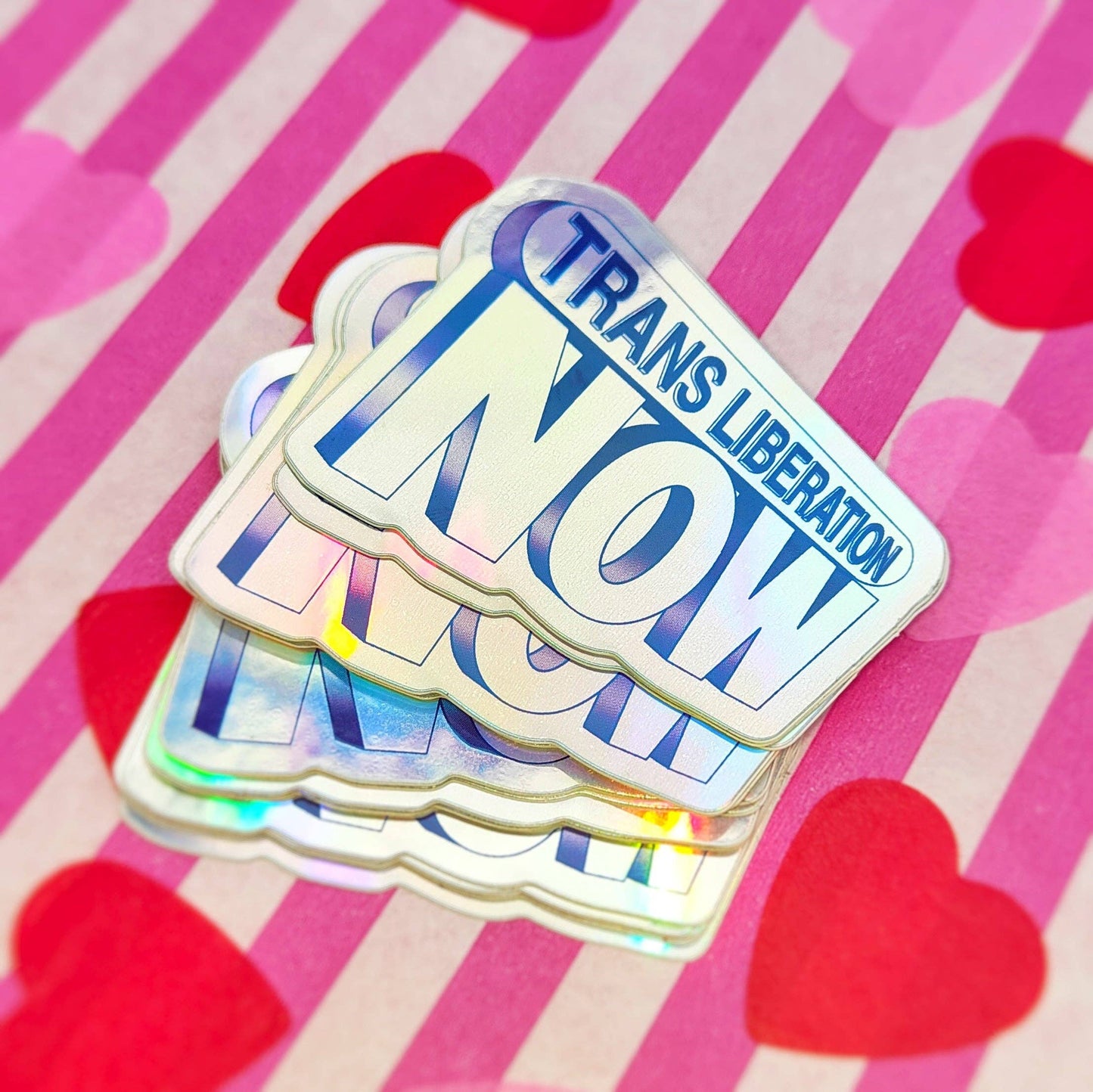 Trans Liberation Now Holographic Sticker