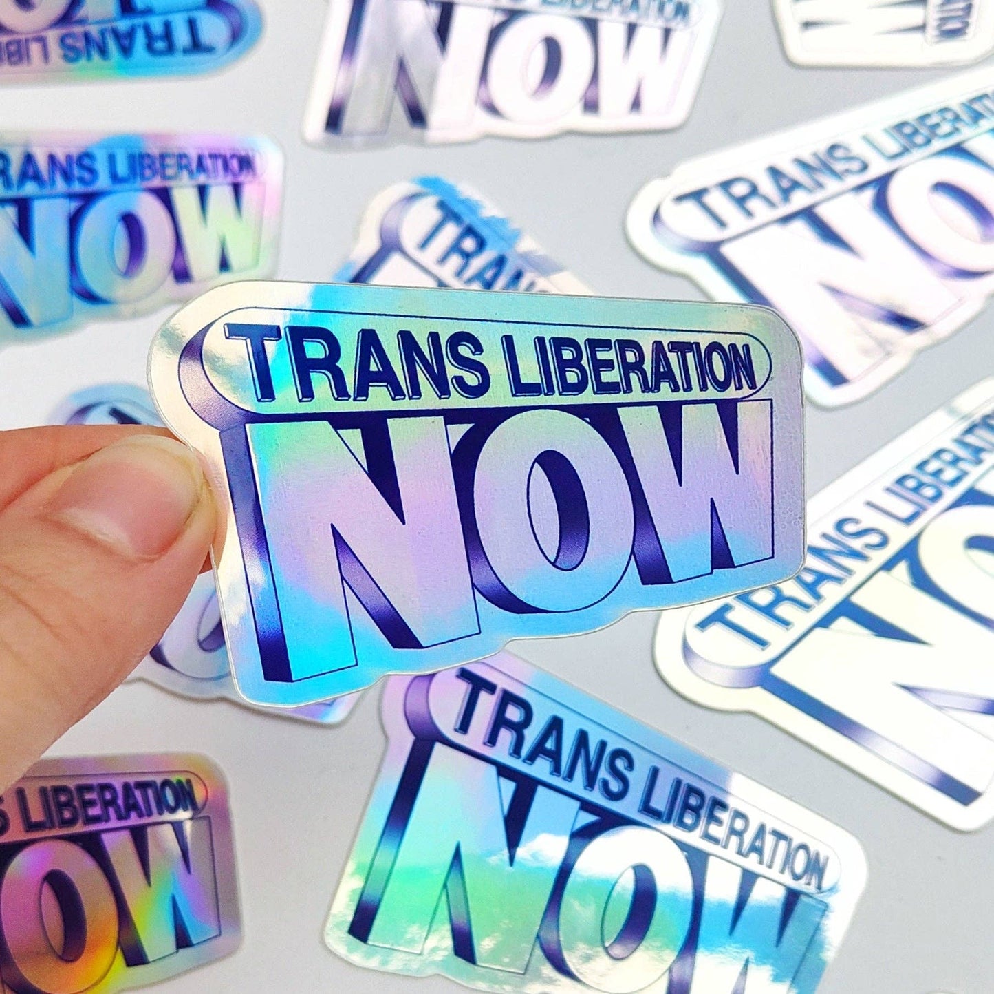 Trans Liberation Now Holographic Sticker