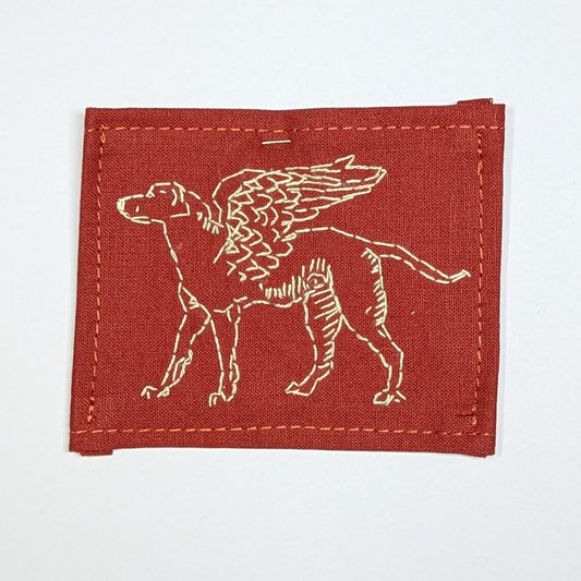 Winged Dog Hand Embroidered Patch
