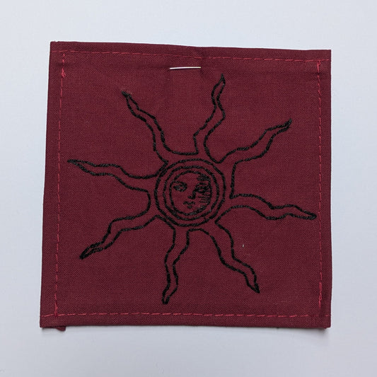 Face Within The Sun Hand Embroidered Patch