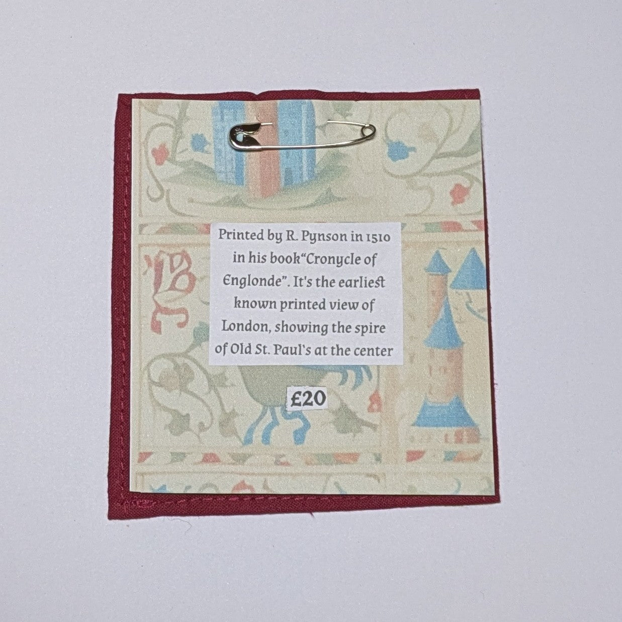 Cronycle of Englonde Hand Embroidered Patch