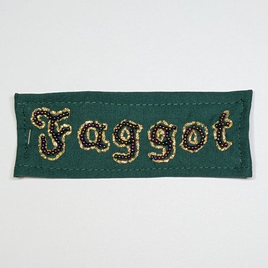 Faggot Hand Beaded Patch